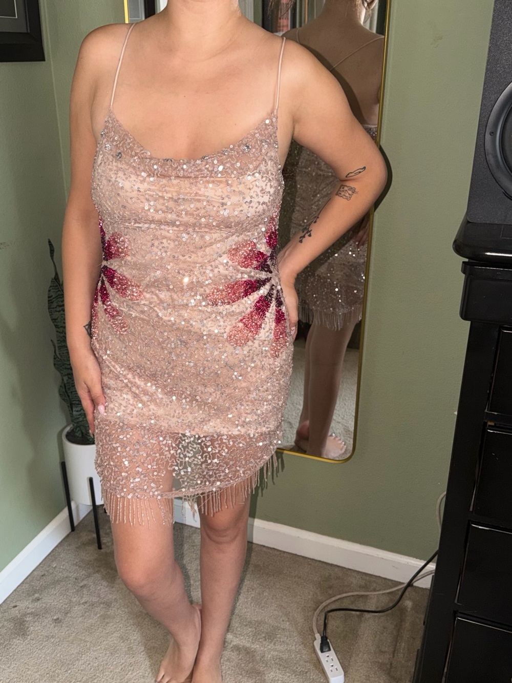 Bellini Sequin Dress in Cherry Blossom - Picture 5 of 5